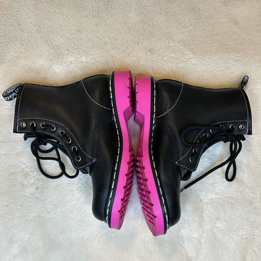 Dr. Martens 1460 Pink Sole Wanama Leather Jungle Zip Boots 6 - Picture 5 of 10
